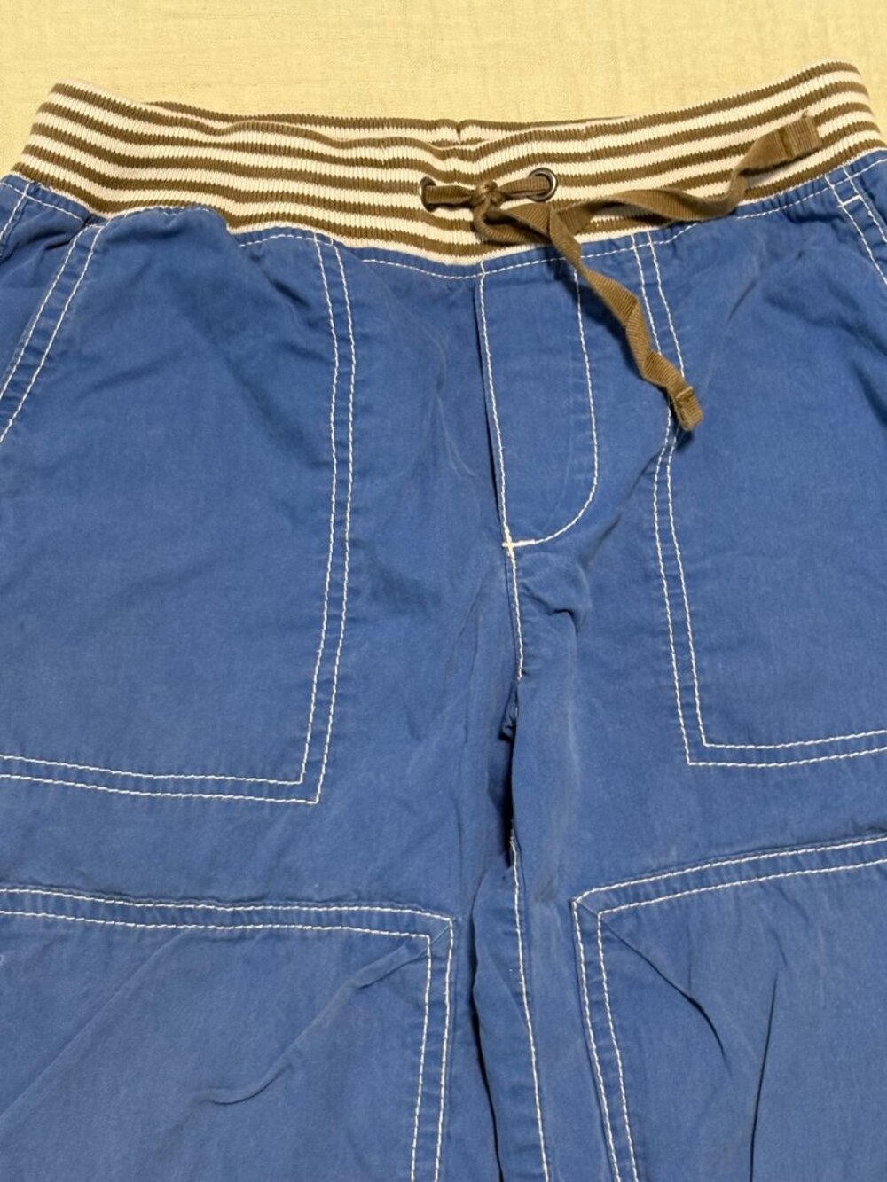 Mini Boden Boys Blue Techno Shorts W/ Striped Waistband Size 8Y - Picture 4 of 8